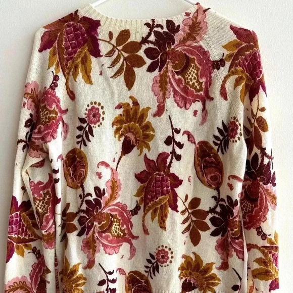 Spartina 449 Fall Floral Crewneck Sweater, Size Medium - Picture 9 of 16